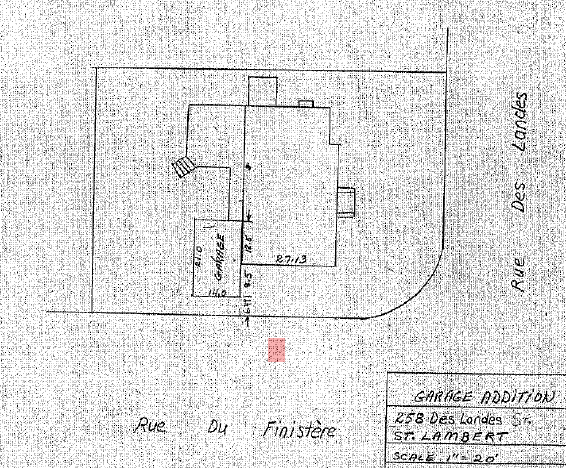 Plan de la dérogation mineure du 258 rue des Landes