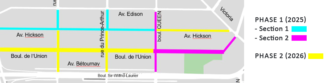Répartition des travaux Hickson-Union 2025-2026