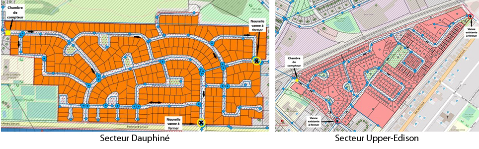 Carte des secteurs