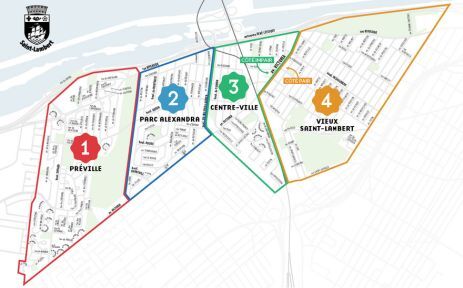 Carte des secteurs de collectes Saint-Lambert